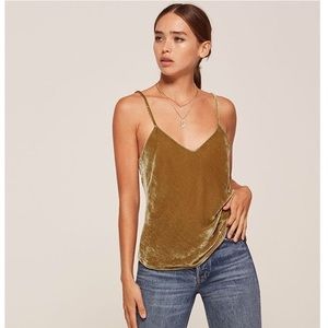 Worn once Reformation gold velvet duchess tank